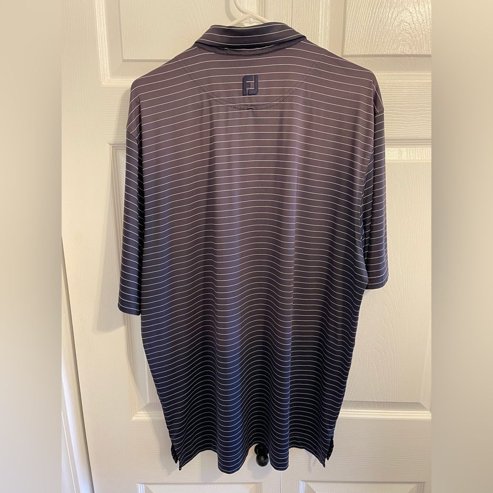 Footjoy Polo Shirt Mens Size L Stripe Golf Performance Stretch - Picture 3 of 7
